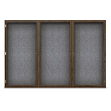 United Visual Products Sliding Door Indoor Enclosed Corkboard, 7 UV9028ACSH-WHITE-DBURGU